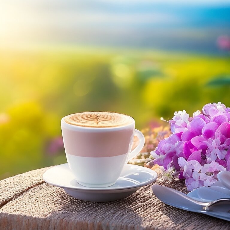 Весенний капучино на природе