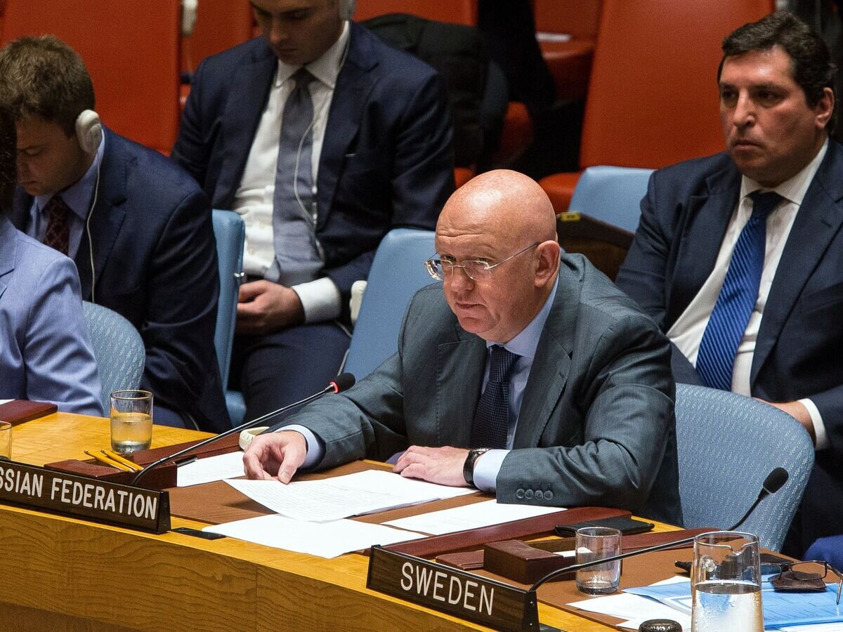    Постоянный представитель РФ при Организации Объединённых Наций Василий Небензя выступает на заседании Совета безопасности ООН о ситуации в Сирии. 18 сентября 2018© РИА Новости / Нэнси Сисель