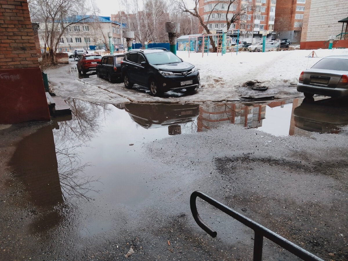 Лужа от самого порога»: томичи пытаются убедить УК убрать воду от подъезда  | МК в Томске | Дзен