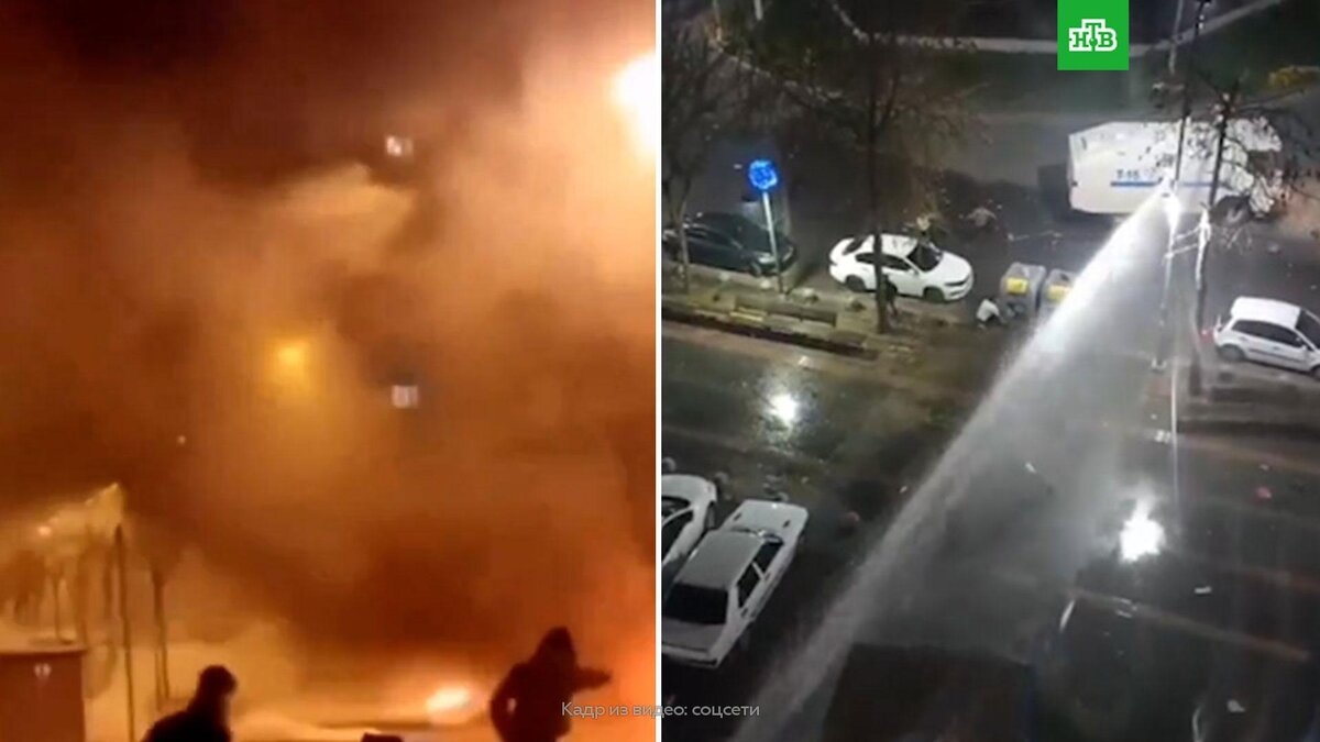    Протестующие на юго-востоке Турции жгут полицейские машины