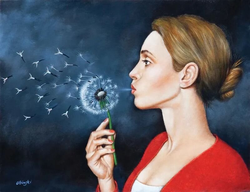 Картина художника Рафала Ольбинского / Rafal Olbinski под названием " Одуванчик "