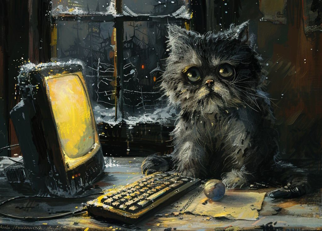 Грустный кот которого обманули на онлайн курсах