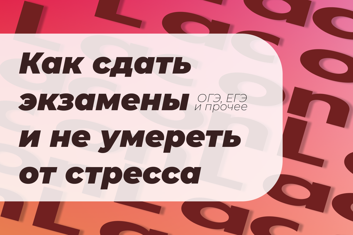 Как сдать экзамен и не умереть от стресса | LACON SCHOOL | Дзен