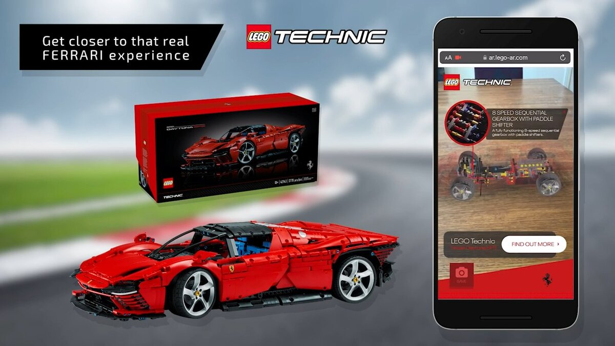 Для фанатов LEGO: наслаждаемся конструктором TECHNIC FERRARI DAYTONA SP3 с  технологией AR | nARnia: про AR контент | Дзен