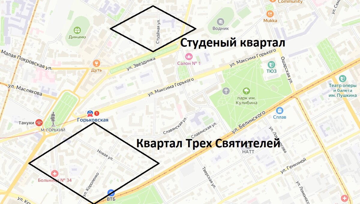 Заповедные кварталы, Яндекс.карты