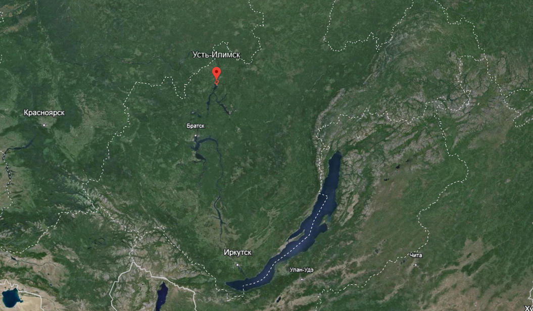 Усть илимск показать на карте