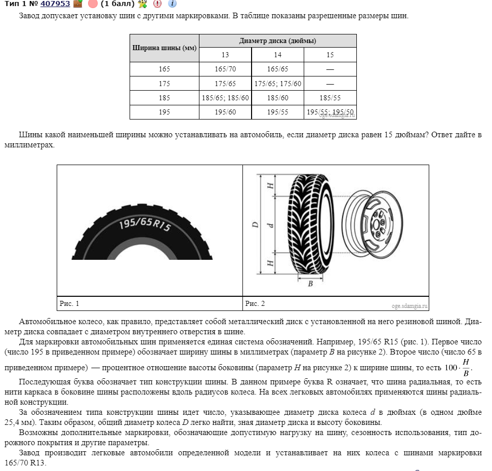 Пример задачи с шиной. Фото: открытый источник