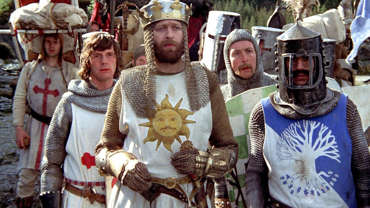 Кадр из фильма «Монти Пайтон и Священный Грааль» (Monty Python and the Holy Grail, 1975). 
