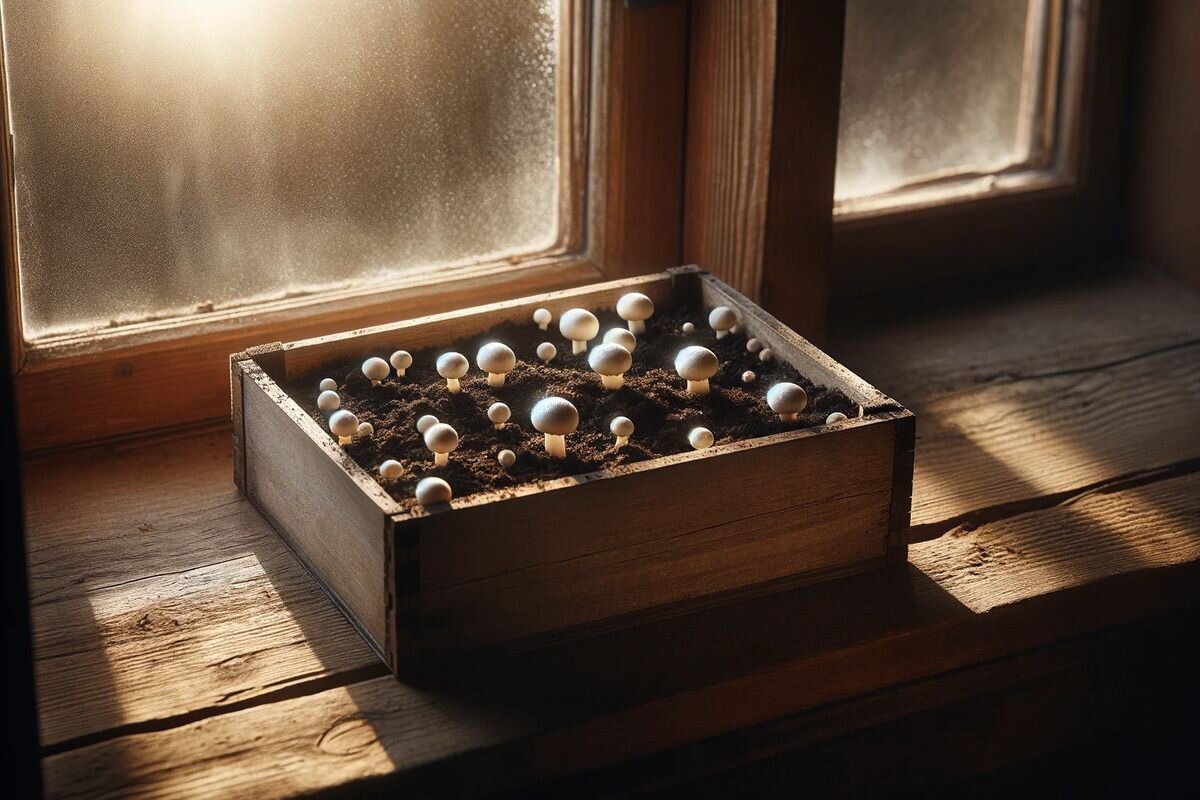 Компактную грибницу можно разместить на подоконнике, но большого урожая ждать не стоит. Источник: нейросеть📷
