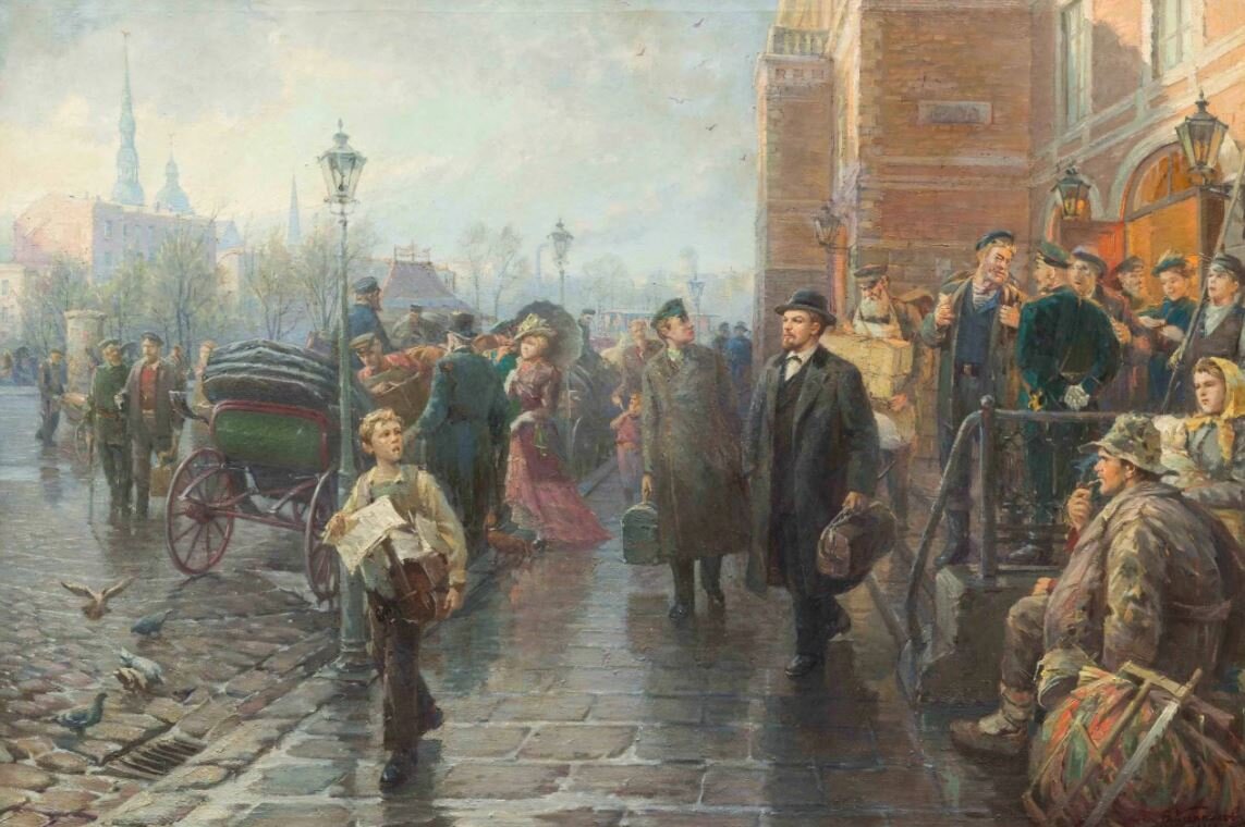 Картина В. Кириллова "Приезд В.И. Ленина в Ригу в 1900 году" (Латвийская ССР, Рига, 1956) / © lenin.shm.ru