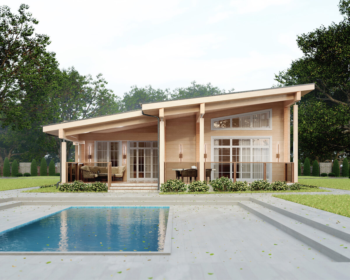 Дом из клееного бруса, Екатеринбург, архитектурно-строительная компания DOMOY