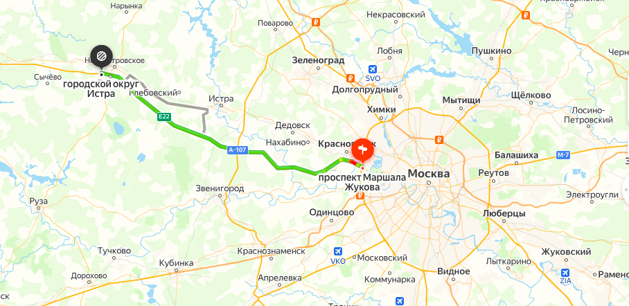 Новая Рига на карте Московской области. 