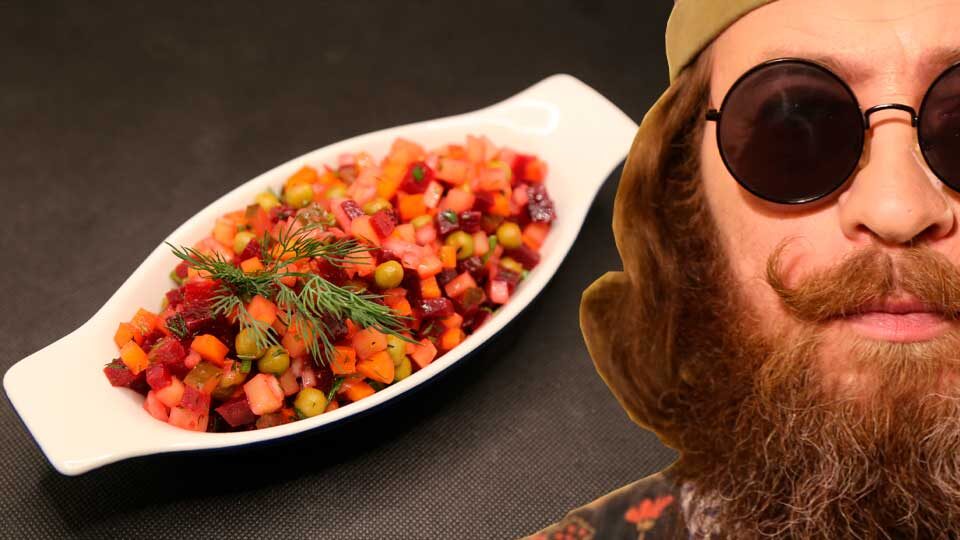 Винегрет! Идеальный рецепт винегрета с горошком и солёными огурцами. Как приготовить винегрет в домашних условиях. Пошагово!