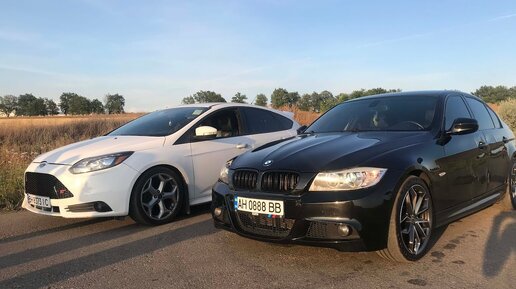 Понторезка Bmw 328i e90 vs хот-хэтч Ford Focus ST. Кто быстрее на 402 метра