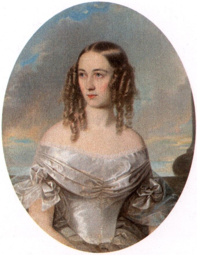 Портрет княгини Олимпиады Владимировны Барятинской. 1849 год. Художник Павел Шильцов