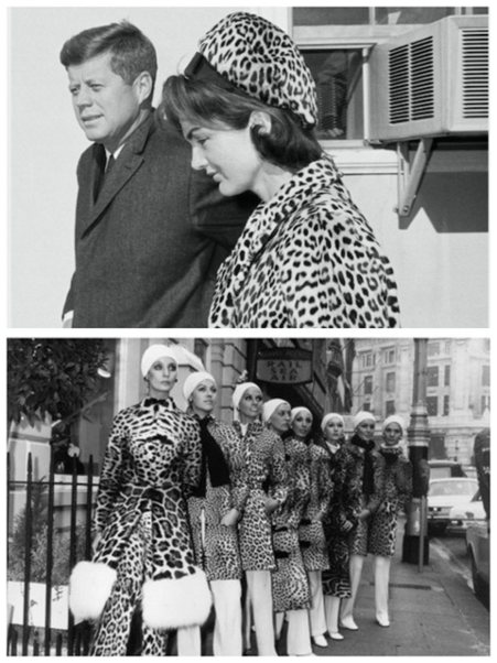 Вверху: Джеки Кеннеди. Внизу: коллекция Диор 1969-го года. 
