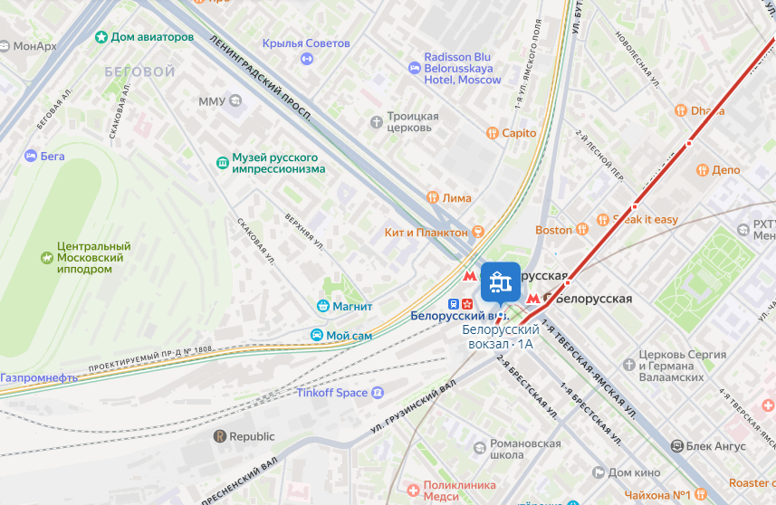 Планируемый маршрут ретро трамваев