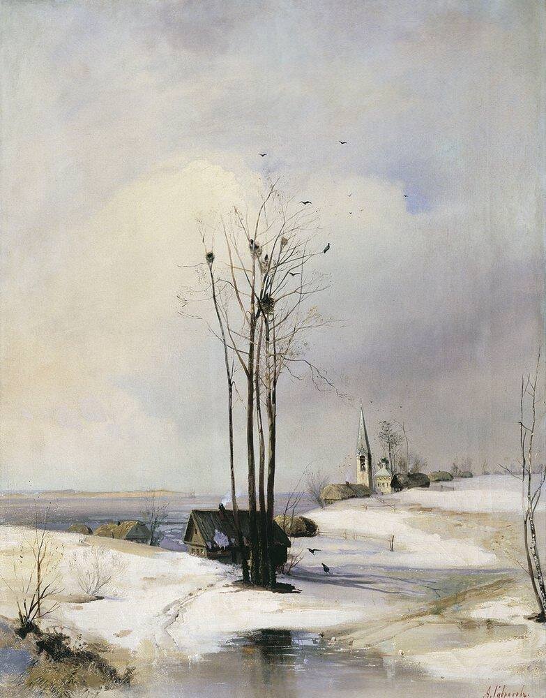 А. Саврасов Ранняя весна. Оттепель. 1880-е. Изображение из открытых источников.