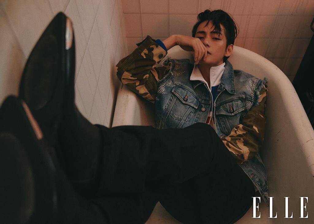 Тэхен в фотосессии для журнала ELLE