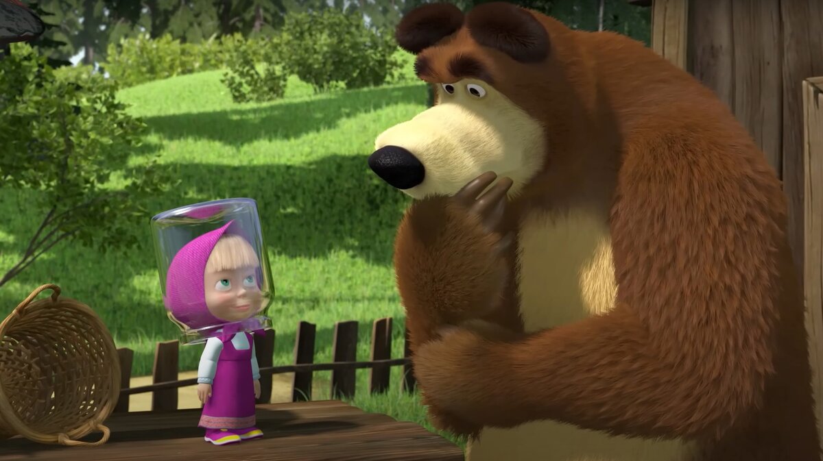 Кадр мультфильма "Маша и Медведь"