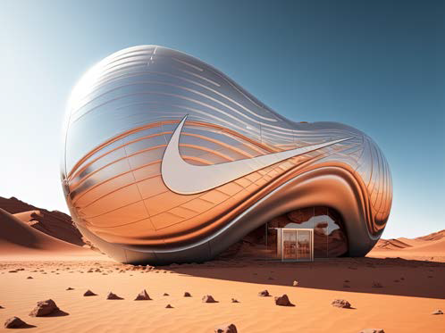 AI-generated Nike concept store on Mars, Benjamin Benichou