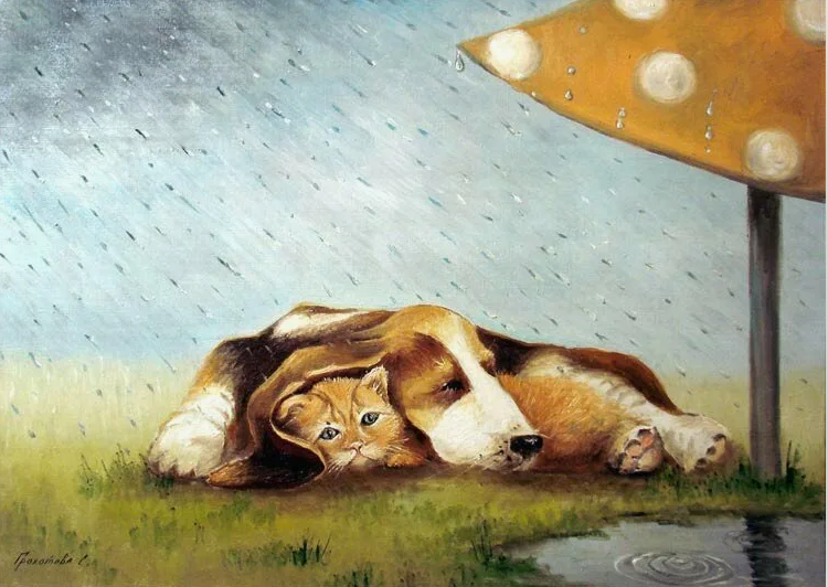 Грохотова Светлана Алексеевна (Род. 1968). Друзья. 2010. Холст, масло.