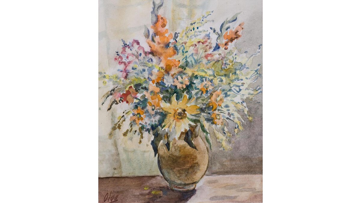 Пресс-служба Московского аукционного дома📷Букет цветов в вазе.