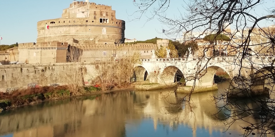 Римские зарисовки. Мягкое зимнее солнце, цветущие розы, попугаи на апельсиновых деревьях.