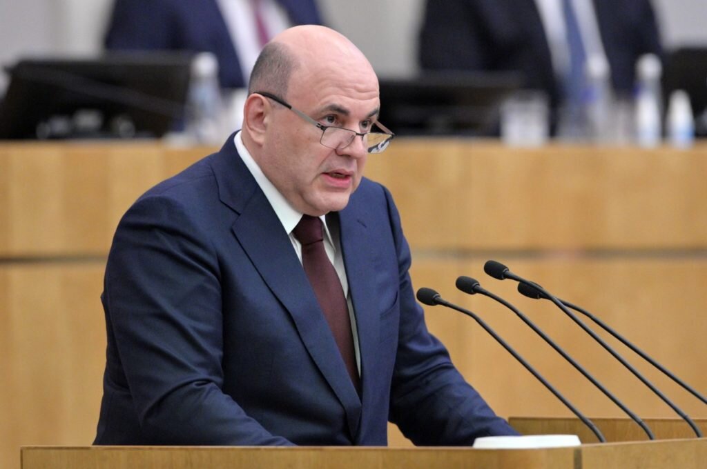    Председатель правительства РФ Михаил Мишустин выступает с ежегодным отчетом правительства РФ в Госдуме РФ. Александр Астафьев / РИА Новости