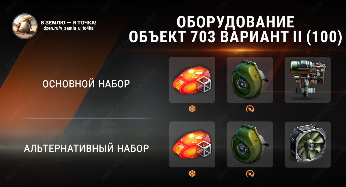 Оборудование для Объект 703 Вариант II (100) (Мир танков)