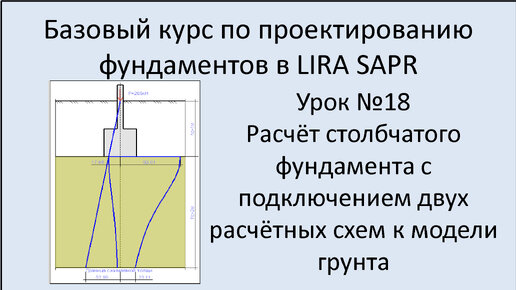 Фундамент в Lira Sapr Урок 18 ФМЗ при подключении двух расчётных схем к одной модели грунта