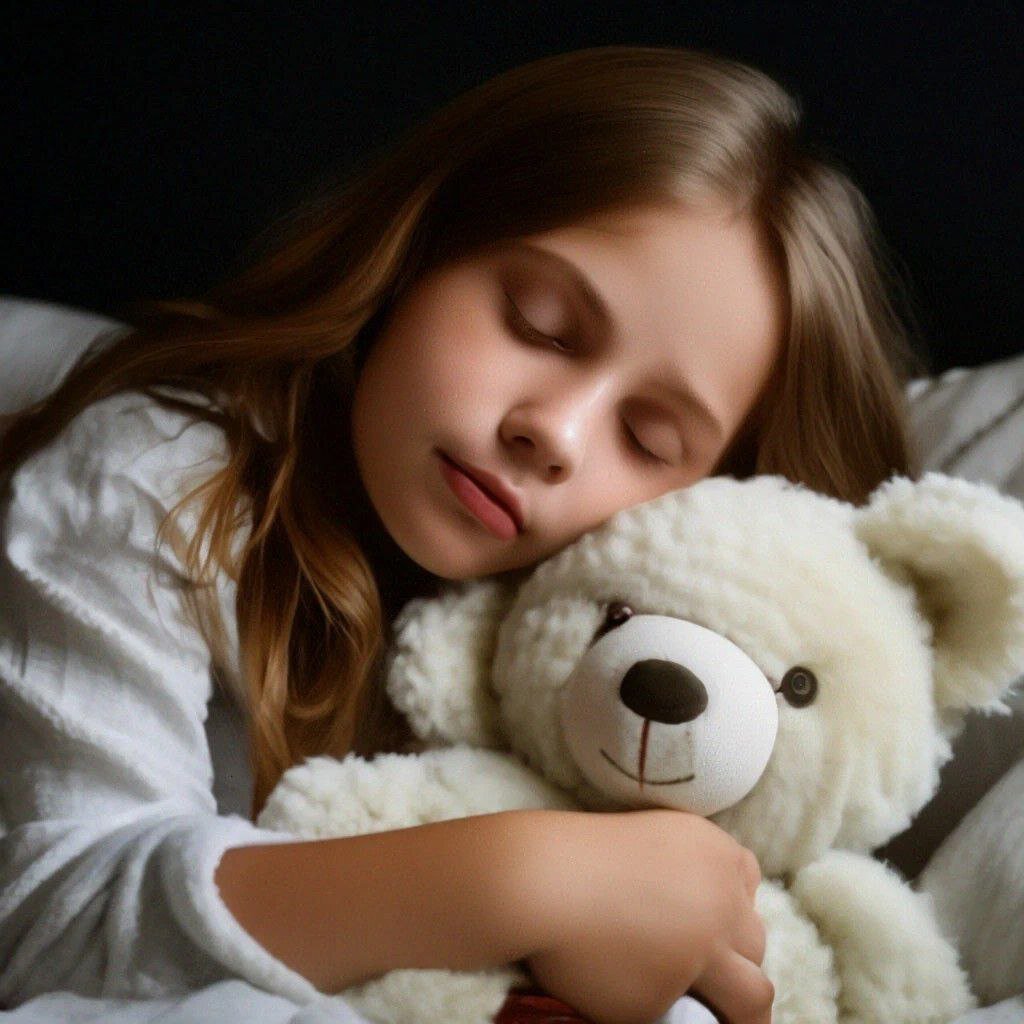 Лера, спит на новом месте. 