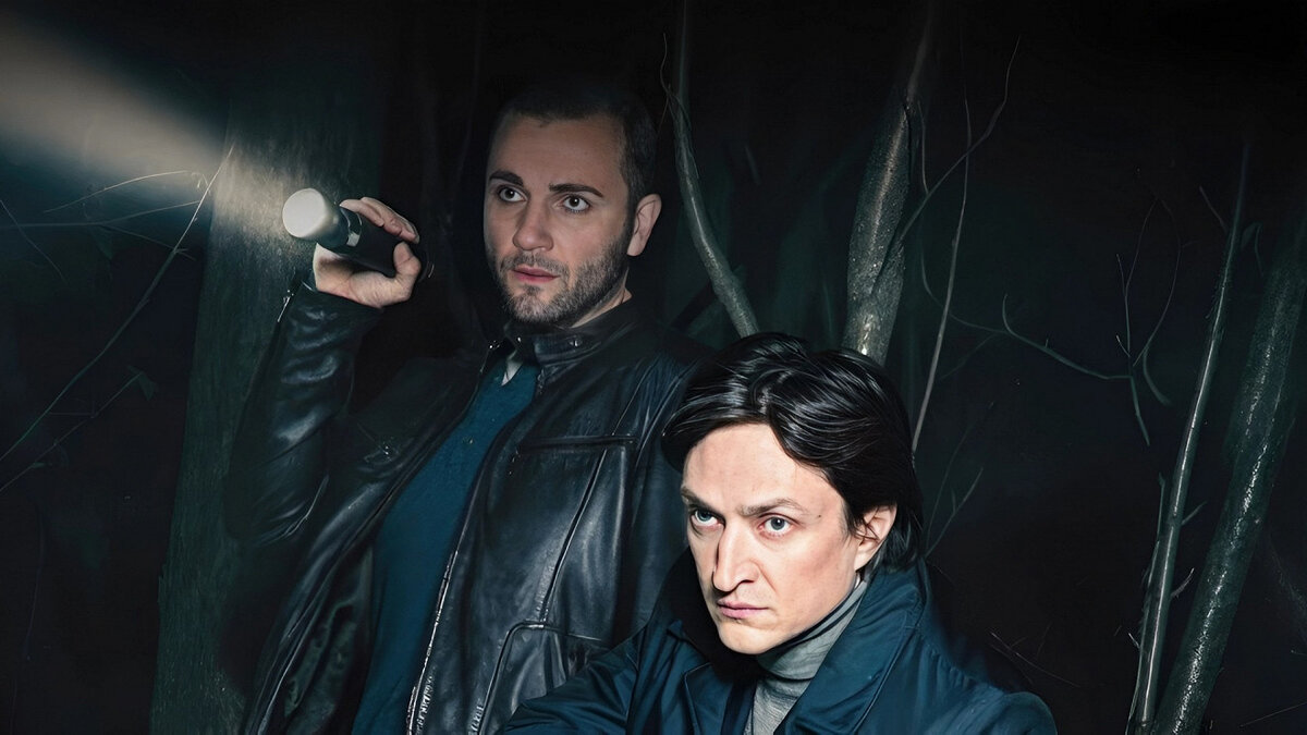 Максим Стоянов и Юрий Чурсин. Постер сериала "Черное солнце".