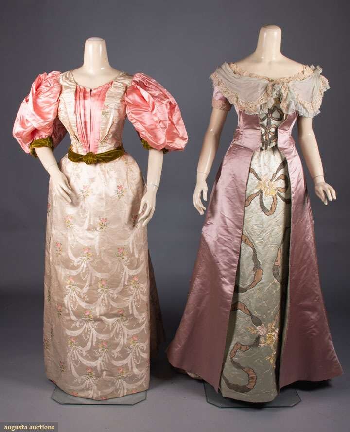 Вечерние платья, около 1894-1895-го и 1897-го годов.