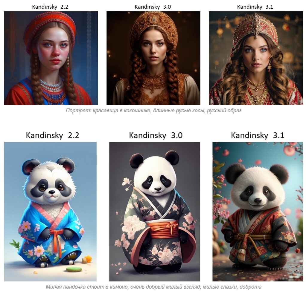    Эволюция нейросети Kandinsky