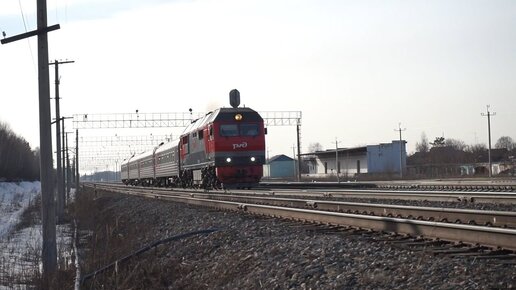 Тепловоз ТЭП70БС-188 с поездом 