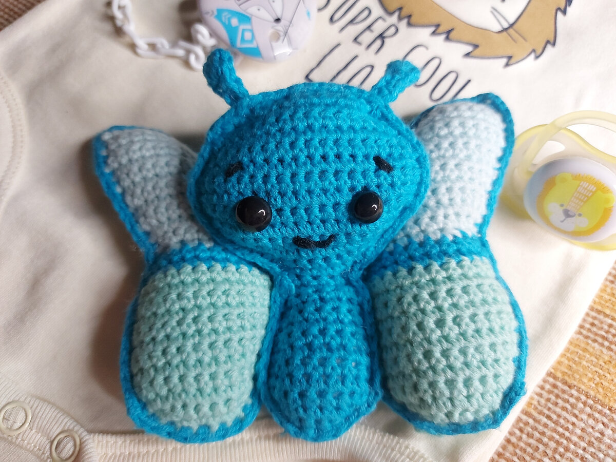 Амигуруми: схема Бабочка. Игрушки вязаные крючком - Free crochet patterns.