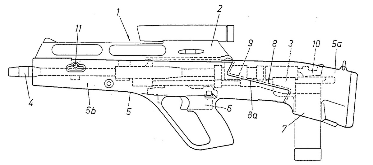 Схема устройства винтовки (рисунок из патента).