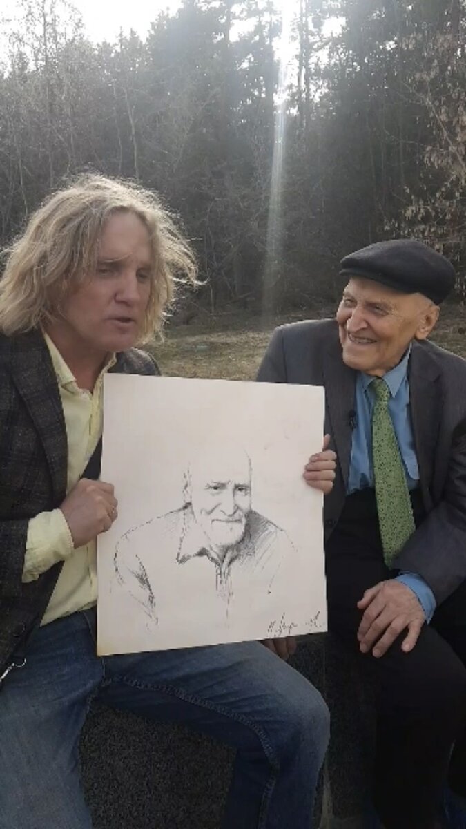    Художник Мирошник нарисовал портрет друга Дроздова. Фото — личный архив Константин Мирошник