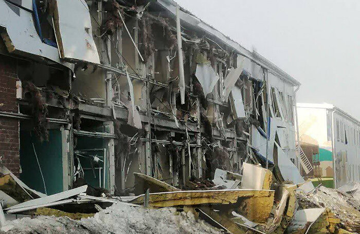    Последствия атаки БПЛА в Елабуге 2 апреля 2024 года. Татарстан, Россия.Ostorozhno Novosti/Reuters