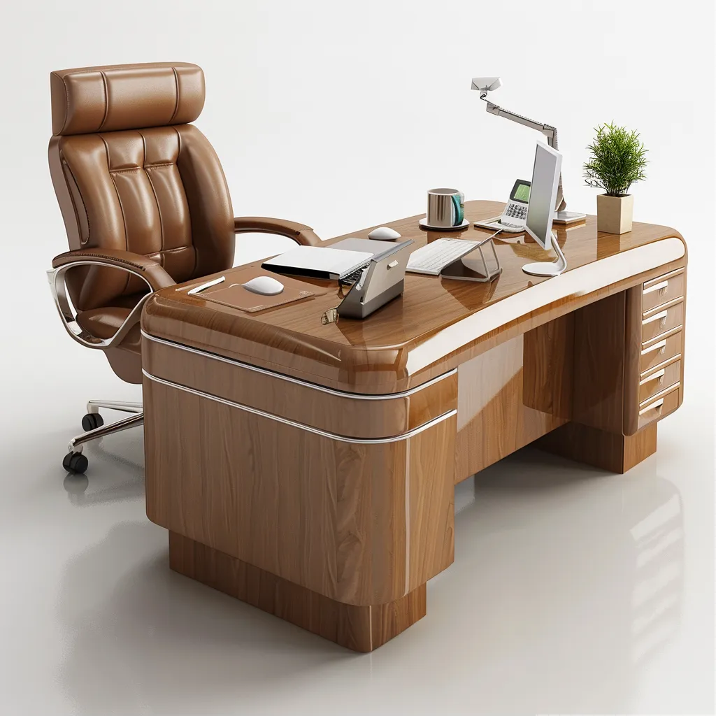 Коричневая офисная мебель