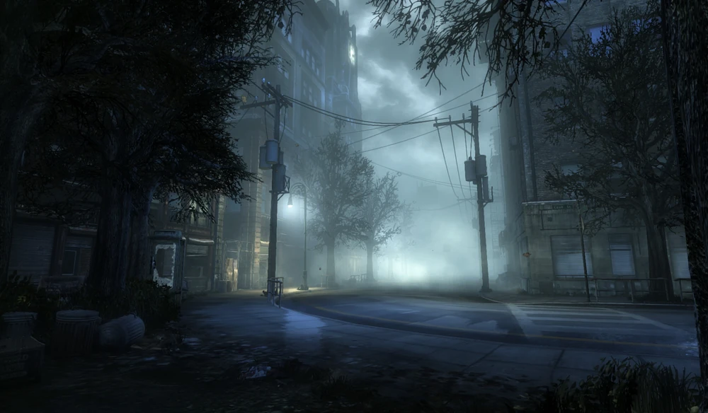 Туманная улица из игры «Silent Hill: Downpour»