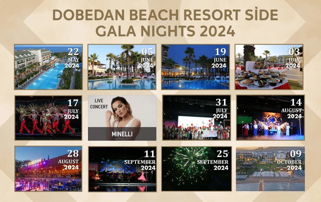 Концерты и вечерние представления в 2024 году в отеле Dobedan Beach Resort Comfort 5* - фото с официального сайта отеля.