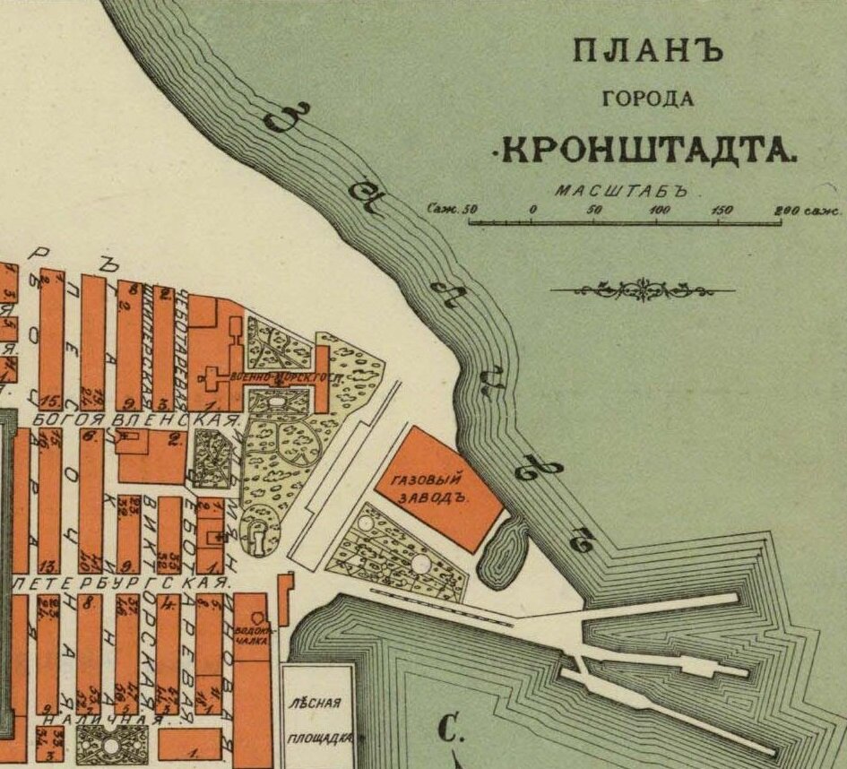 Газовый завод на карте Кронштадта