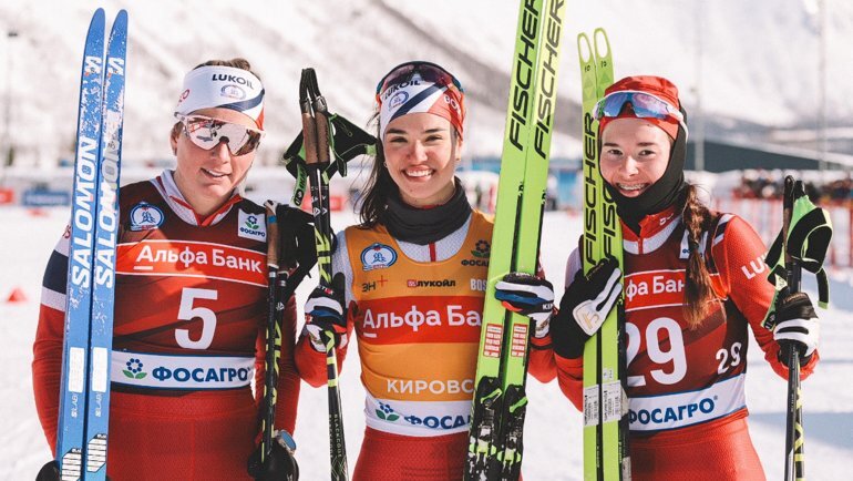    Татьяна Сорина, Вероника Степанова и Дарья Непряева (слева направо).ФЛГР