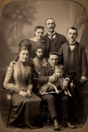 Историческая фотография, сгенерированная нейросетью. По ней видно, что у нейросети бывают «галлюцинации»