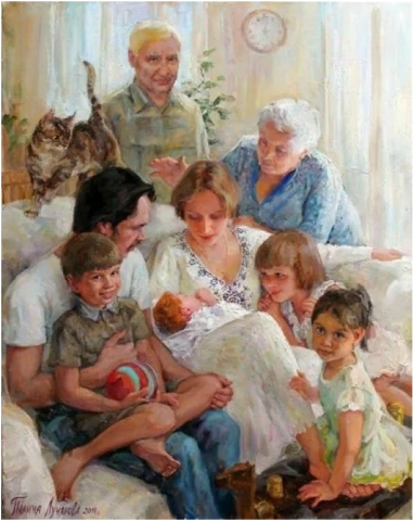 Картина "Знакомство" П. Лучановой