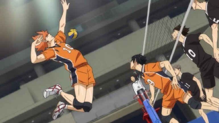    Кадр из аниме «Волейбол!!»