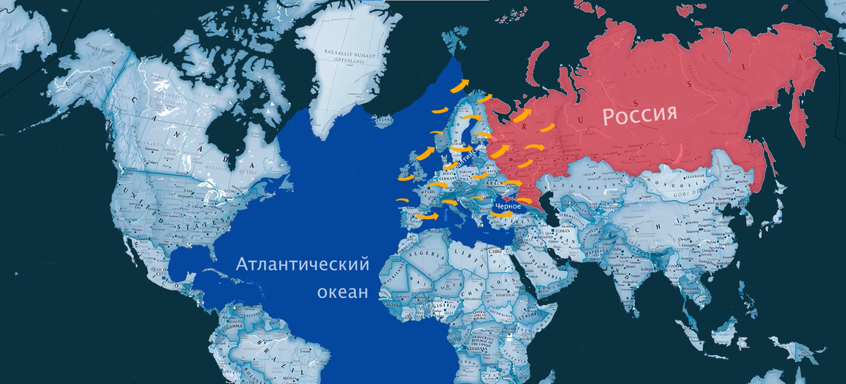 Атлантический океан влияет на климат России