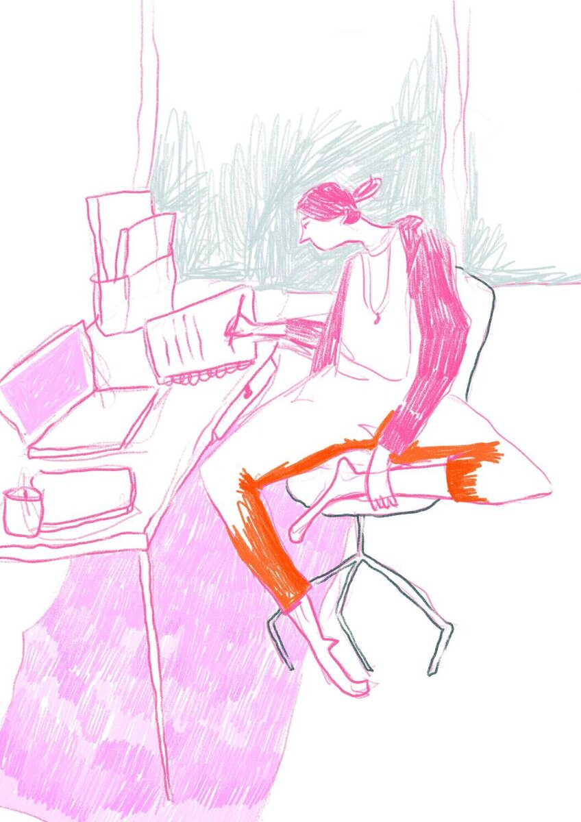 Иллюстрация Саши Балашовой (автопортрет)